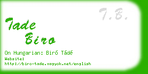 tade biro business card