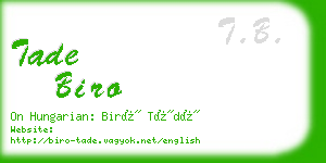 tade biro business card